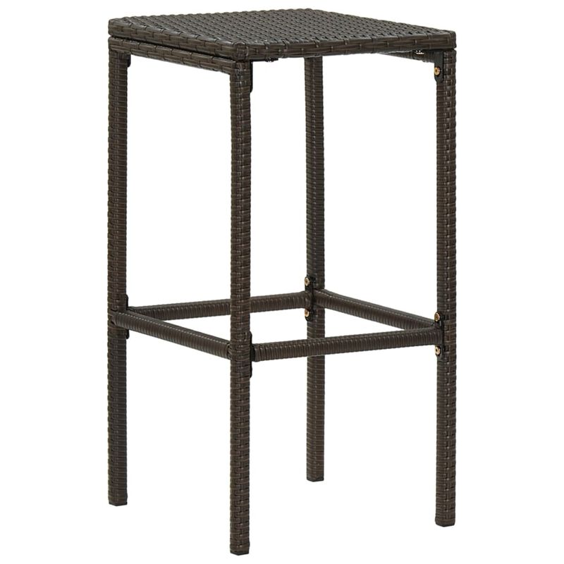 vidaXL 5 Piece Garden Bar Set with Cushions Poly Rattan Brown