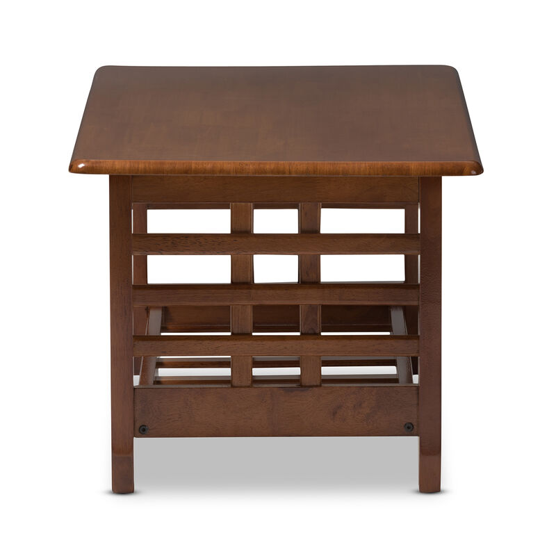 Baxton Studio Larissa Classic Cherry Finished Brown Wood Living Room Occasional Coffee Table