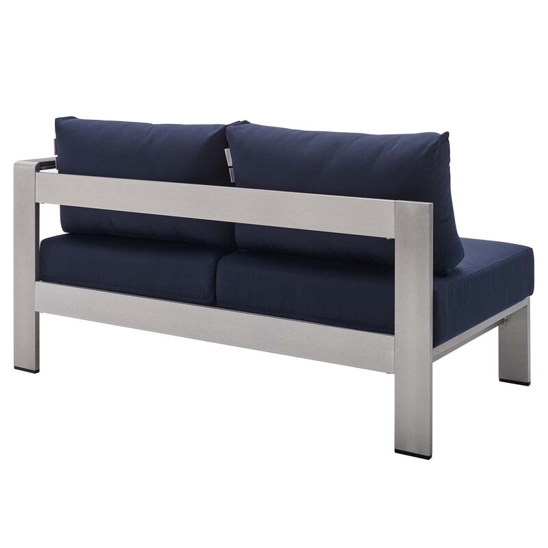 Modway - Shore Sunbrella® Fabric Aluminum Outdoor Patio Right-Arm Loveseat
