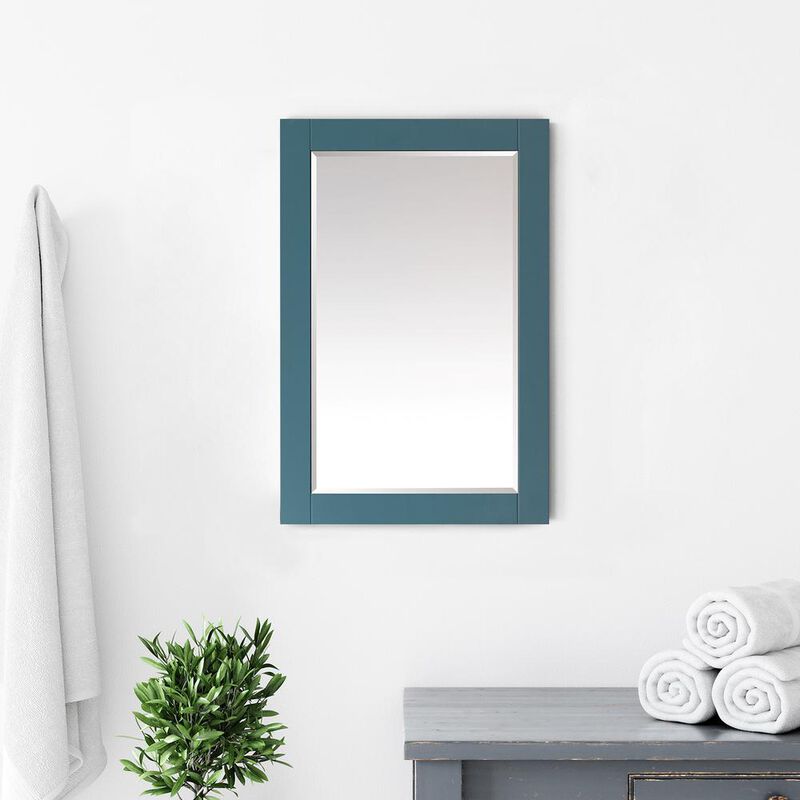 Altair 24 Rectangular Bathroom Wood Framed Wall Mirror in Royal Green