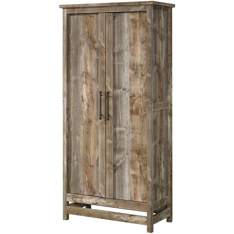 Hivvago Farmhouse Storage Cabinet Wardrobe Armoire in Rustic Wood Finish