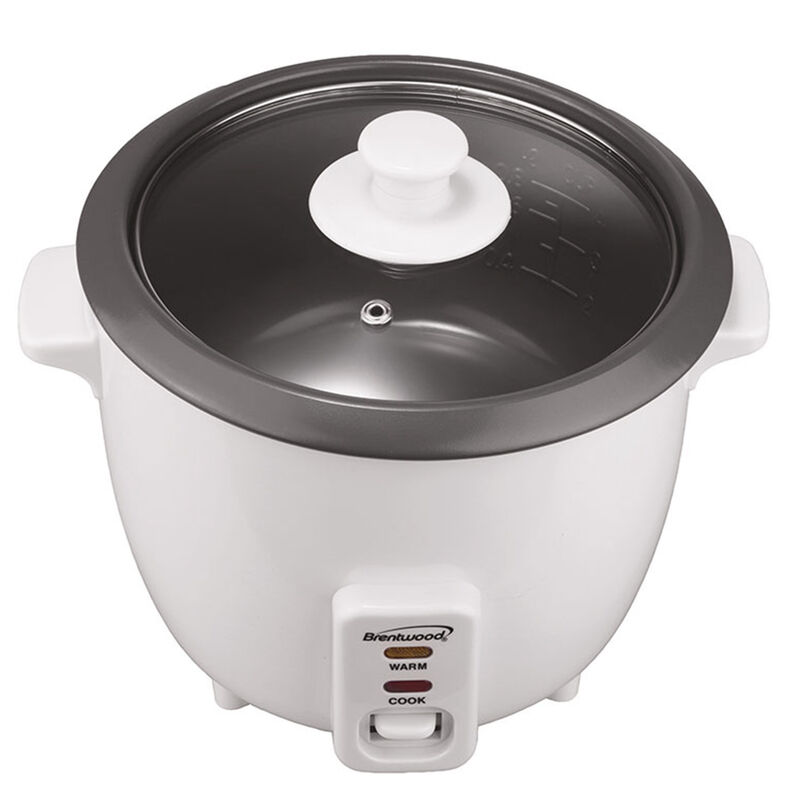 Brentwood 10 Cup Rice Cooker / Non-Stick with Steamer in White