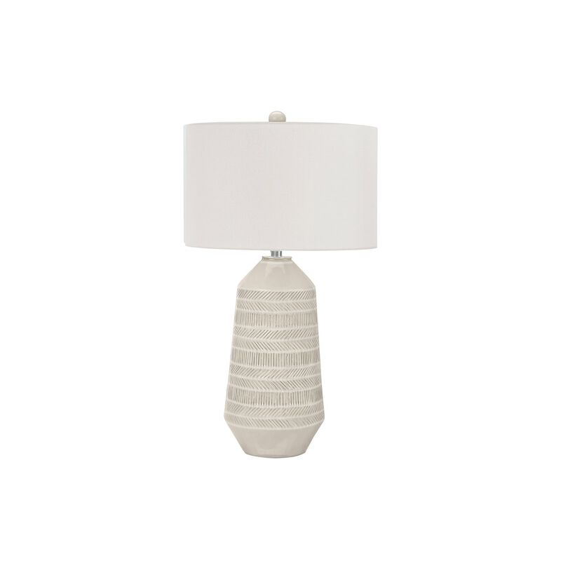 Monarch Specialties I 9613 - Lighting, 33"H, Table Lamp, Ivory / Cream Shade, Cream Ceramic, Contemporary