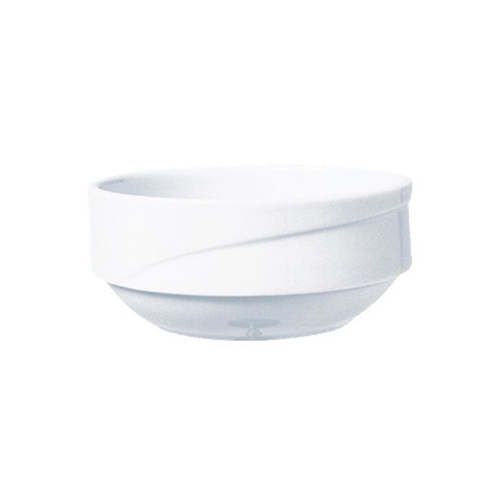 Porcelain X-tanbul dia.4" h:1.75" 8 oz. Round White Porcelain Bowl (Set of 4)