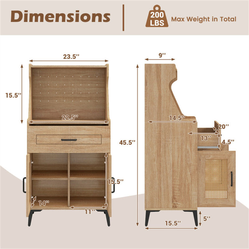 Coffee Bar Cabinet Storage Sideboard for Kitchen & Dining Room Organization