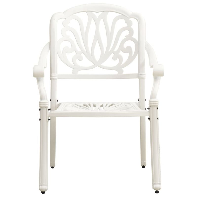 vidaXL 3 Piece Bistro Set Cast Aluminum White