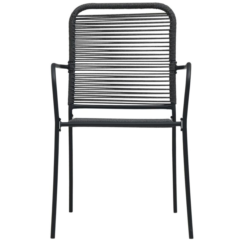 vidaXL Garden Chairs 4 pcs Cotton Rope and Steel Black