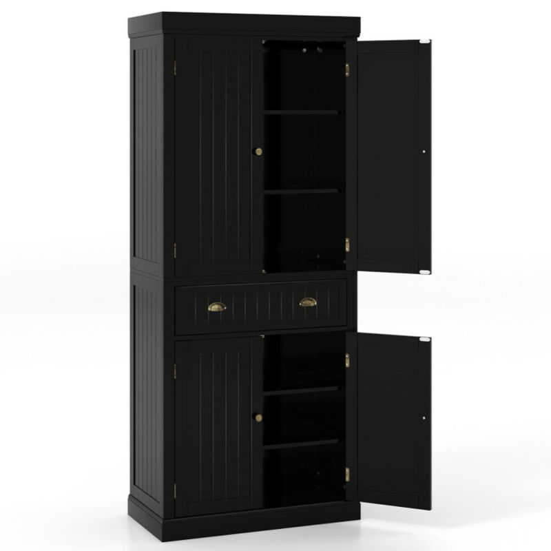 Cupboard Freestanding Kitchen Cabinet with Adjustable Shelves