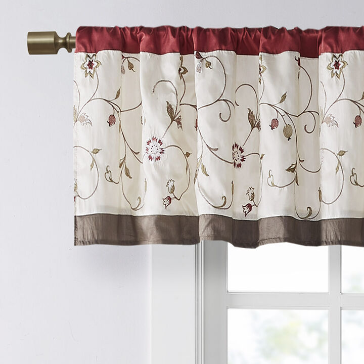 Gracie Mills Rogelio Floral Embroidered Window Valance