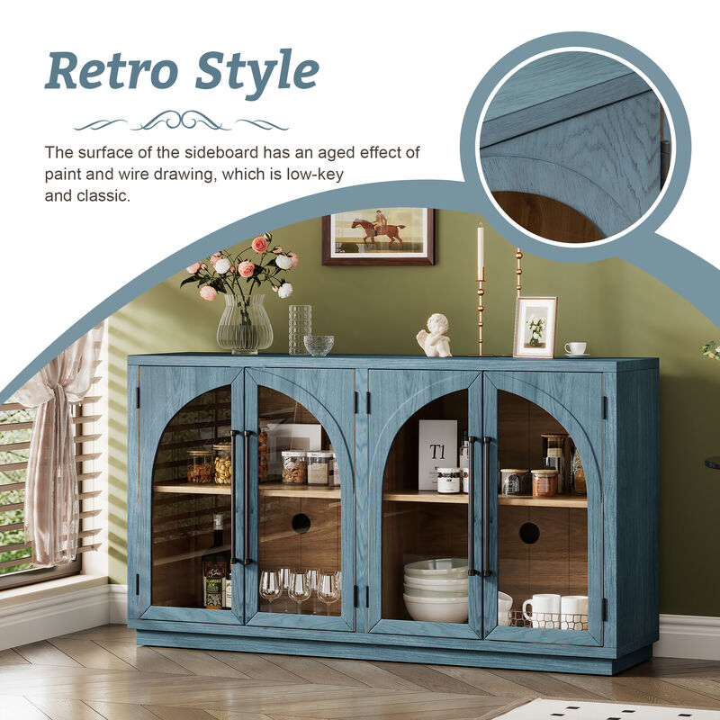 Retro Style Sideboard Cabinet with 4 Doors