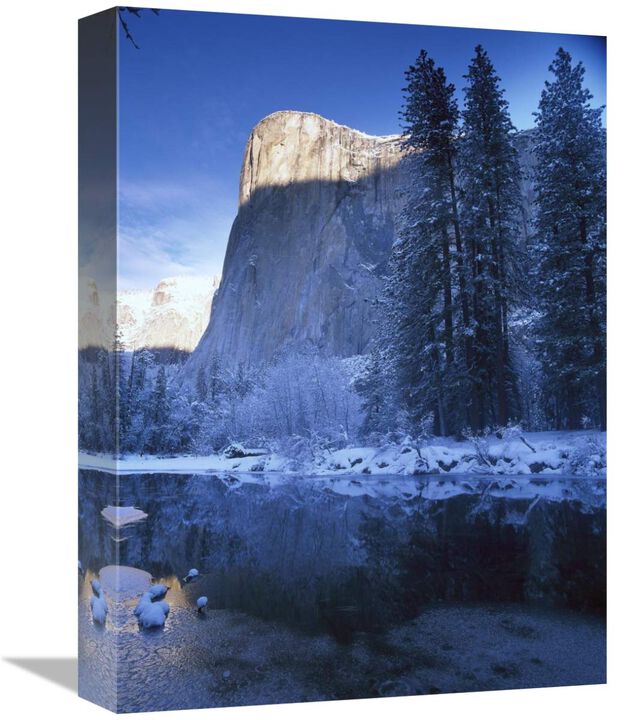 El Capitan and Merced River in winter, Yosemite National Park, California-Canvas Art-12x16