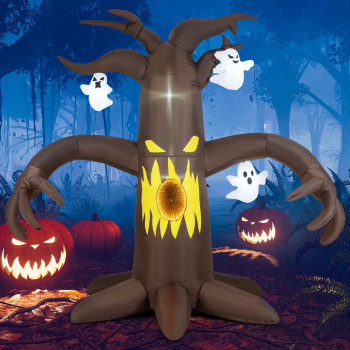 Hivvago 7.8 Feet Halloween Inflatables Scary Dead Tree Halloween Decoration with Ghost