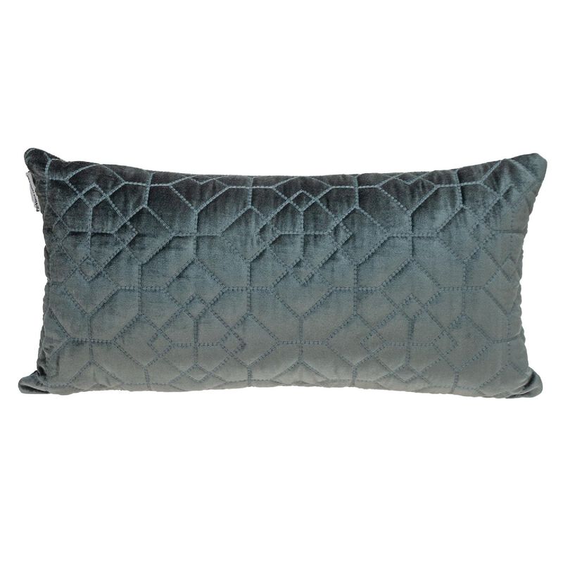 24" Gray/Charcoal Transitional Quilted Rectangular Throw Pillow