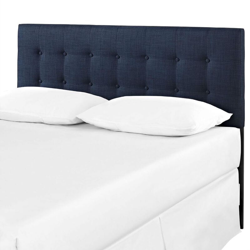 Hivvago Full size Navy Fabric Modern Upholstered Headboard