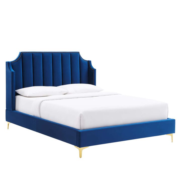 Modway - Daniella Performance Velvet Queen Platform Bed