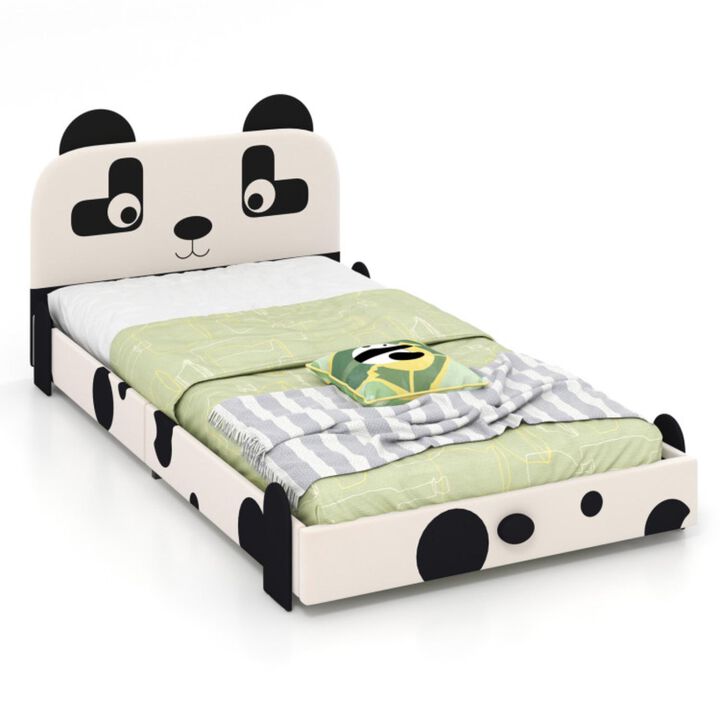 Hivvago Twin Size Kids Bed with Cute Panda Headboard