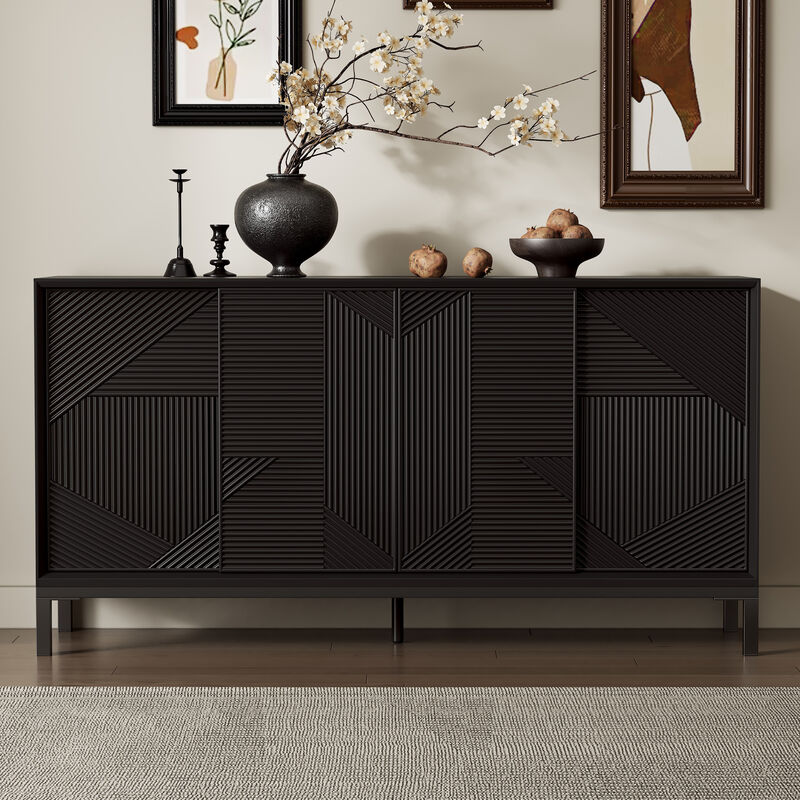 Merax Modern Accent Cabinet with Sliding Doors