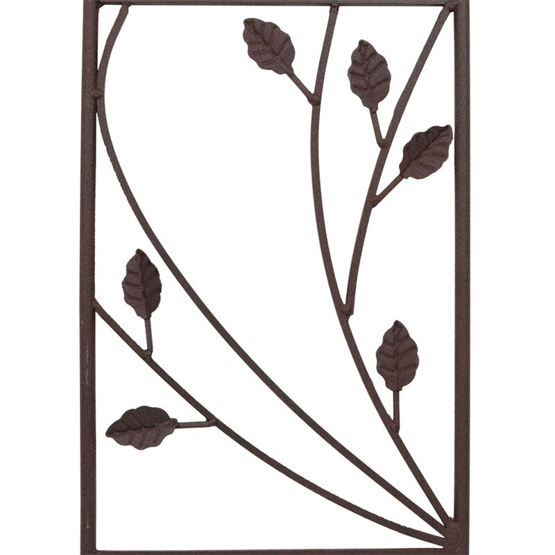 Sunnydaze 32 in Brown Steel Wire Swirl Leaf Garden Plant Trellis - Set of 2