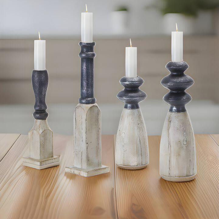 Set of 4 Elegant Candle Holders for Home Décor and Table Centerpieces