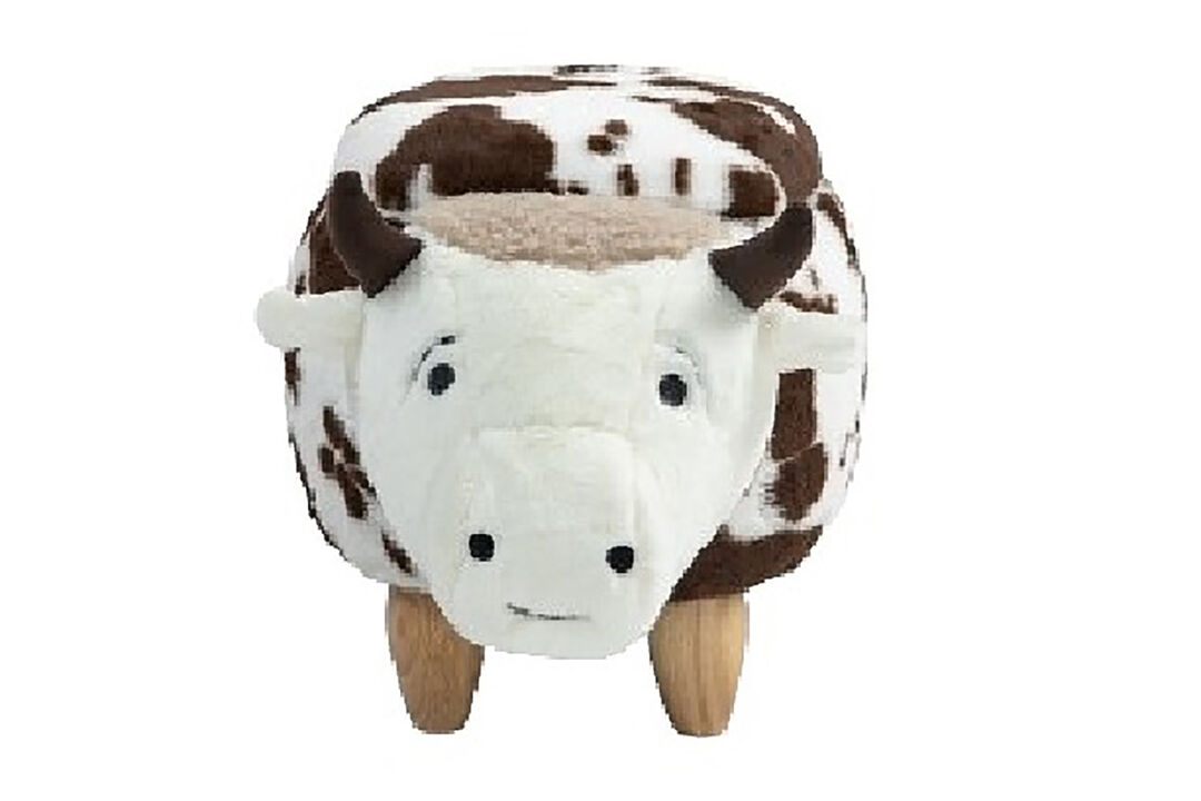 White and Brown Cow Animal Storage Ottoman White and Brown Cow Animal Storage Ottoman