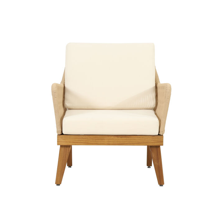 Mid Century Outdoor Wood Club Chair
