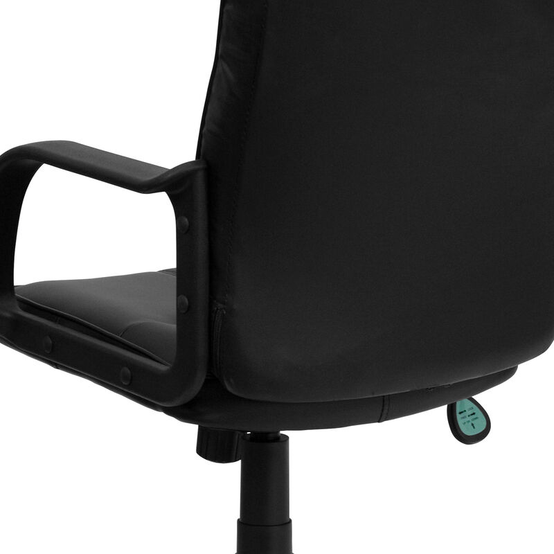 Rider Mid-Back Black LeatherSoft Swivel Task Office Chair with Arms