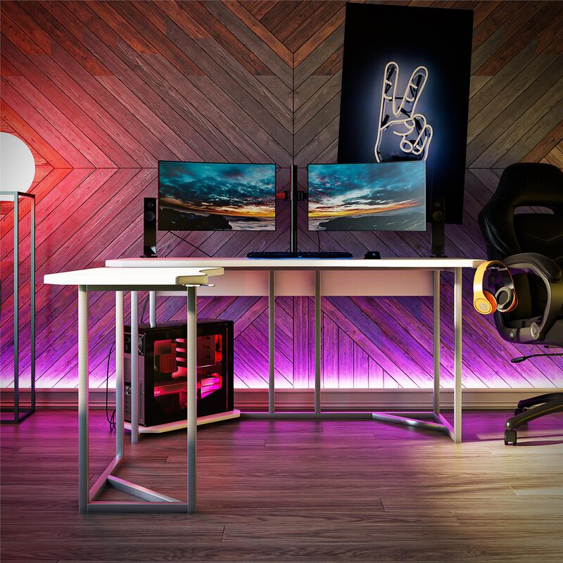 Ntense Quest Gaming L Desk with CPU Stand