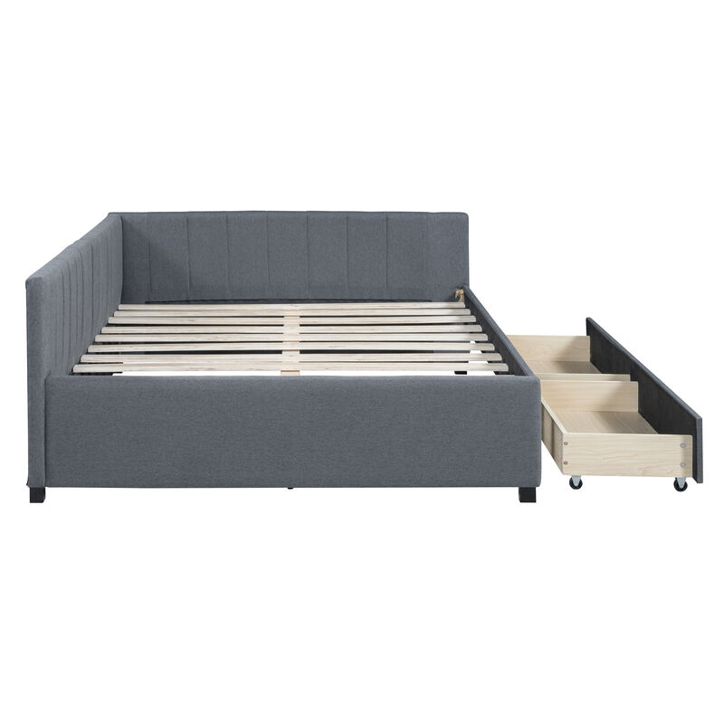 Merax Upholstered Daybed with 2 Storage Drawers