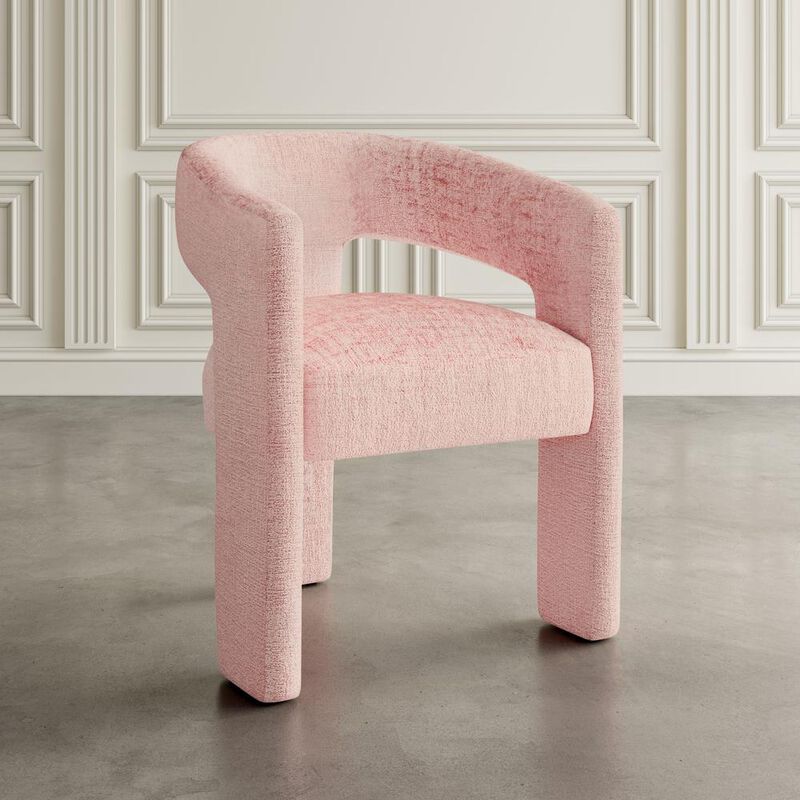 Jofran Modern Luxury Jacquard Fabric Upholstered Sculpture Armchair