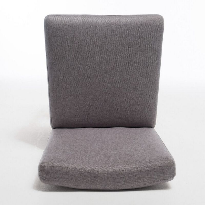 Seya Counter Stool Chair Set of 2, Light Gray Cushioned Seat, Brown -Benzara
