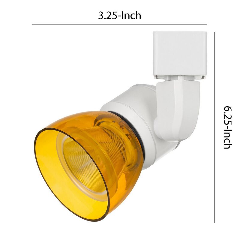 10W Integrated LED Track Fixture with Polycarbonate Head, Yellow and White - Benzara