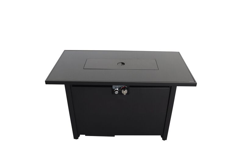 25" H x 42" W Steel Outdoor Fire Pit Table with Cover