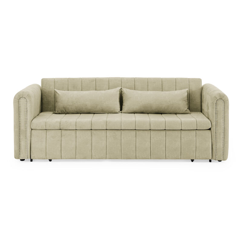 Merax Convertible Futon 3 Seats Sofa Bed with Two Drawers