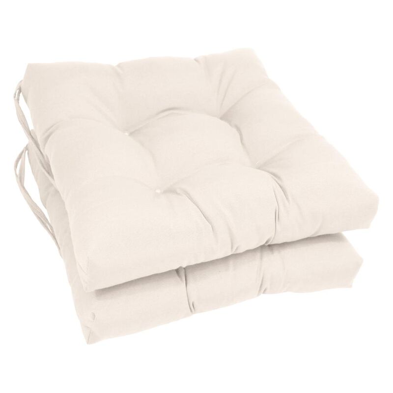 Blazing Needles 16-inch Solid Twill Square Tufted Chair Cushions (Set of 2)