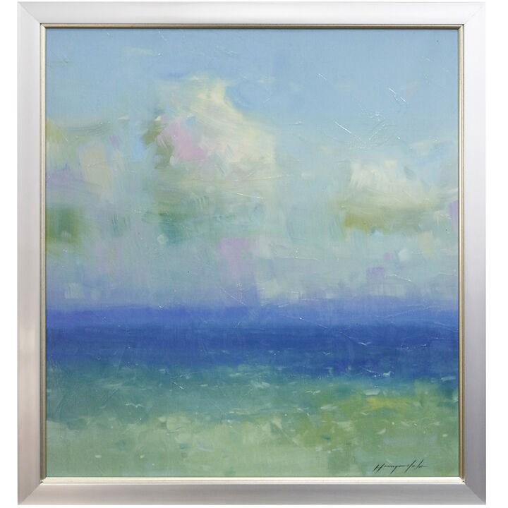 Shoreline Clouds Framed Print
