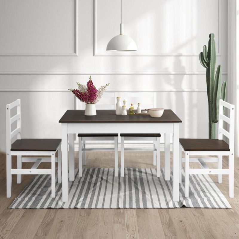 Hivvago 5 Pieces Solid Wood Compact Kitchen Dining Set