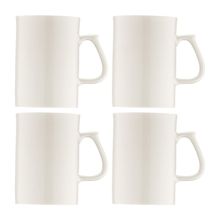 Banquet dia.4.5" h:4" 10 oz. Round Warm White Porcelain Mug (Set of 4)