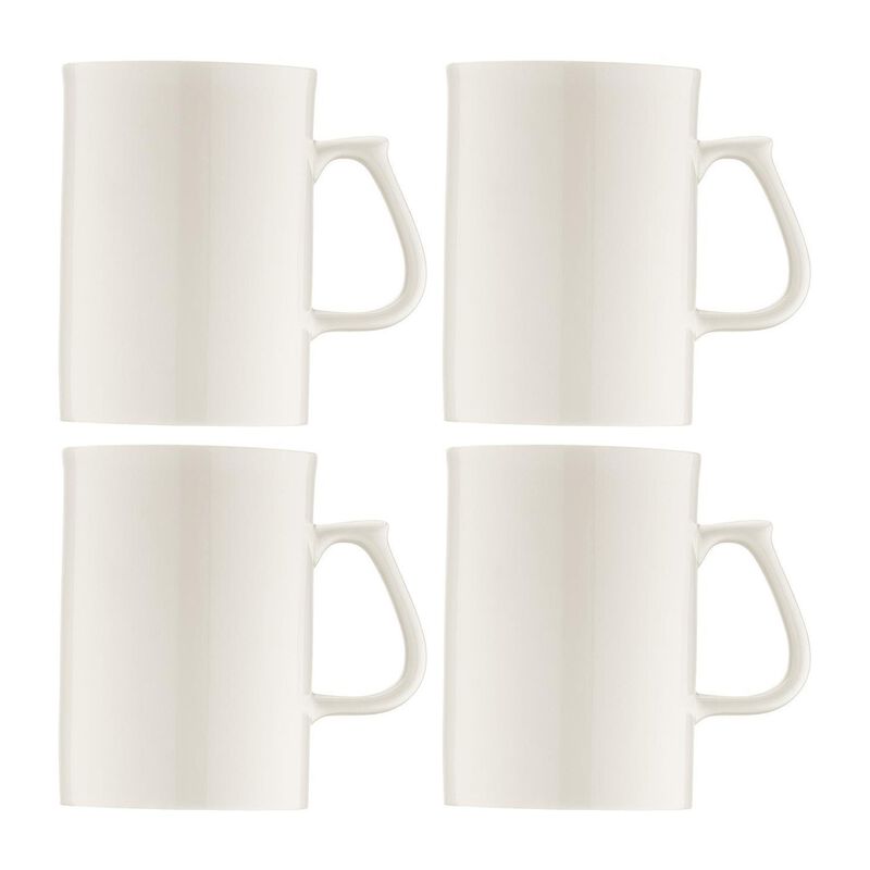 Banquet dia.4.5" h:4" 10 oz. Round Warm White Porcelain Mug (Set of 4)