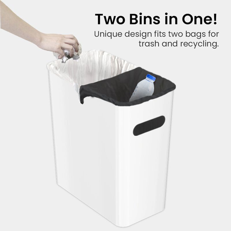 iTouchless 4.2 Gallon / 16 Liter SlimGiant Ivory White Wastebasket (2-Pack)