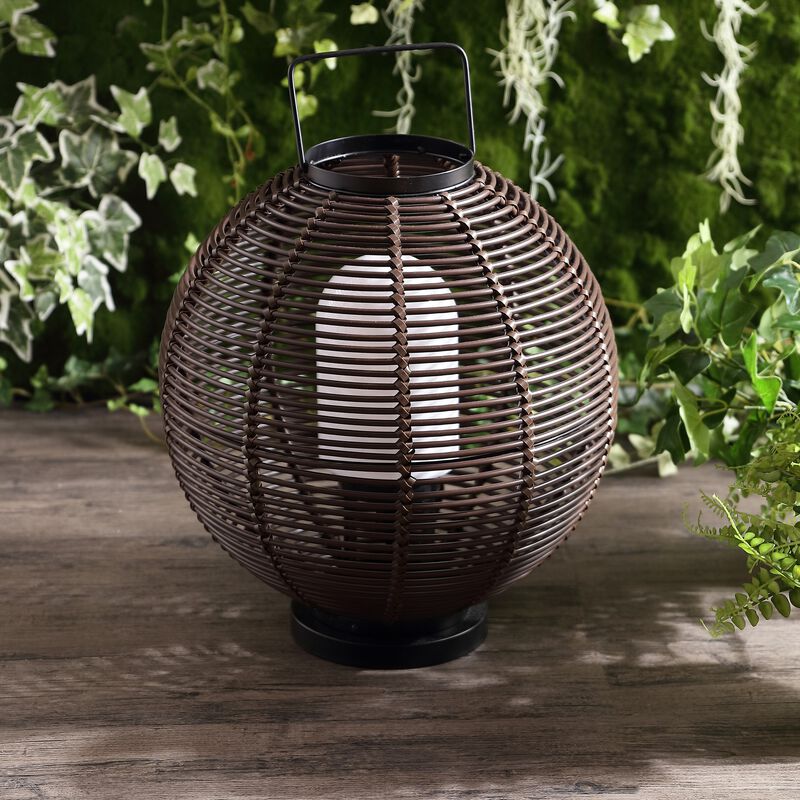 Jigu Outdoor Woven Globe Asian LED Lantern