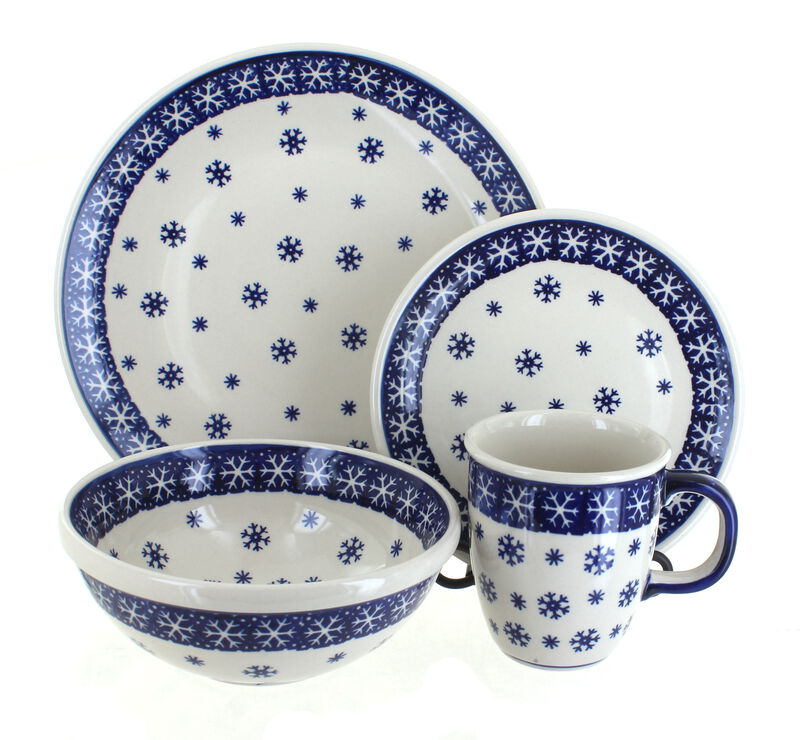 Blue Rose Polish Pottery Harmony 4 Piece Place Setting - Service for 1