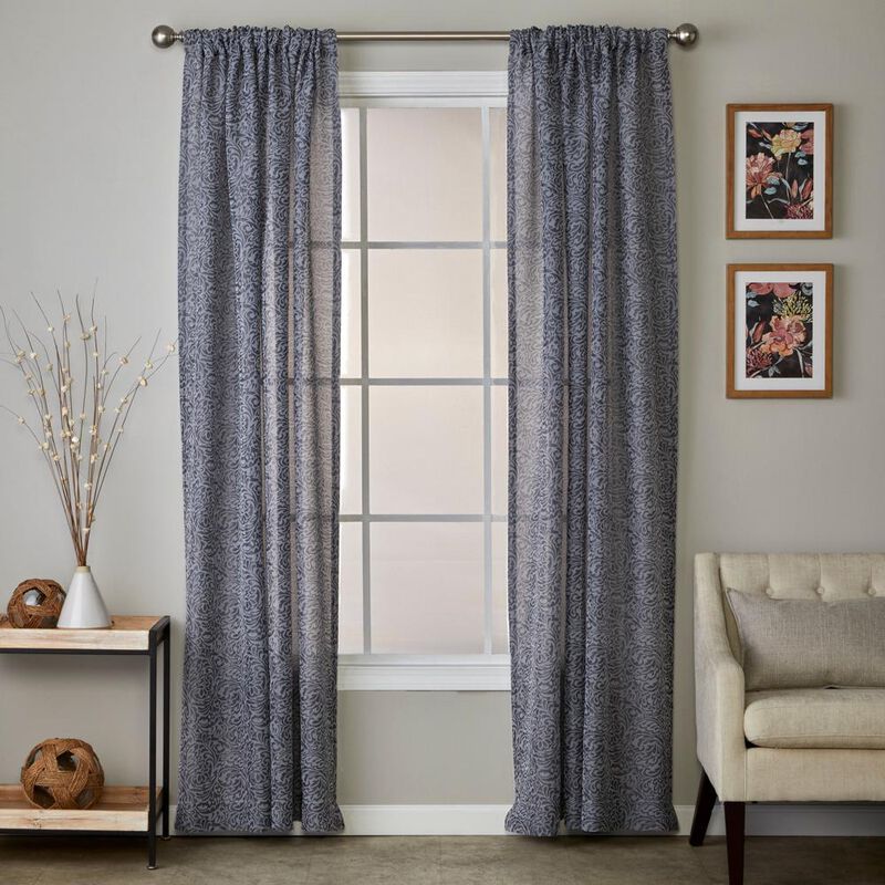 SKL Home By Saturday Knight Ltd Soft Swirl Window Curtain Panel - 56X84", Charcoal