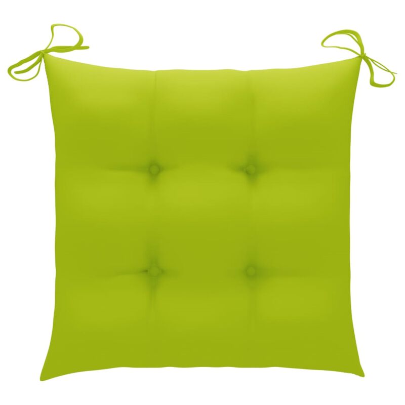 vidaXL Rocking Chair with Bright Green Cushion Solid Teak Wood