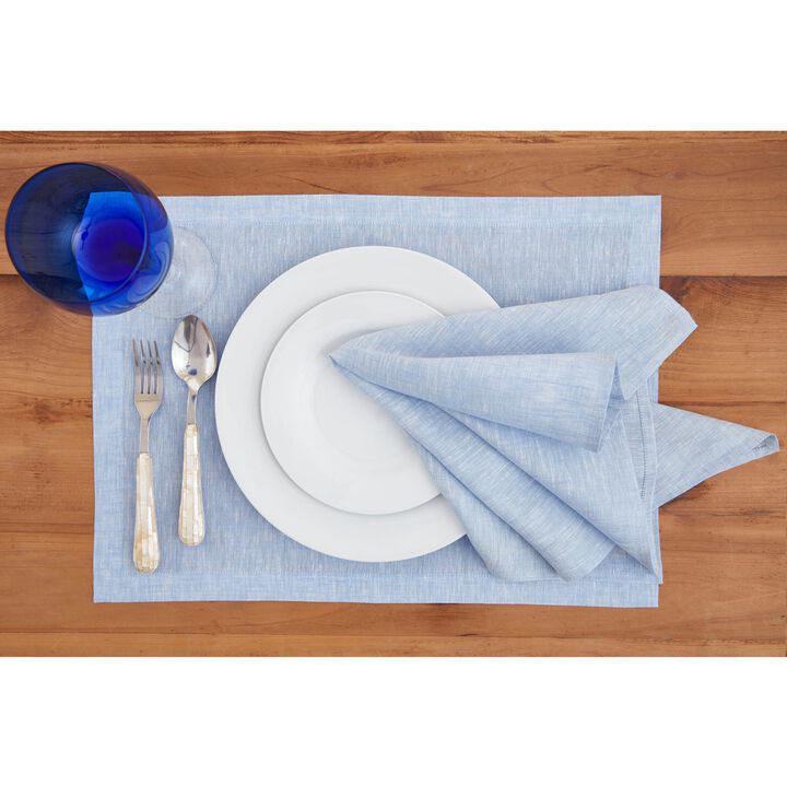 Solino Home 100% Pure Linen 14 x 19 Inch Placemats Set of 4 | Athena