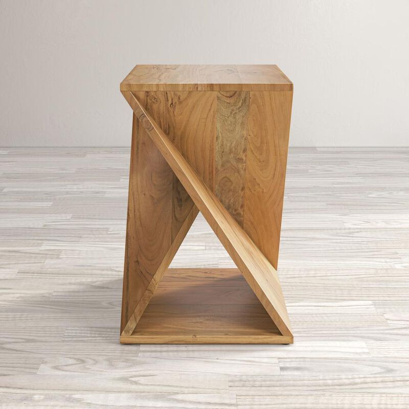 Jofran Solid Mango Hardwood Modern Angled Jasper Table