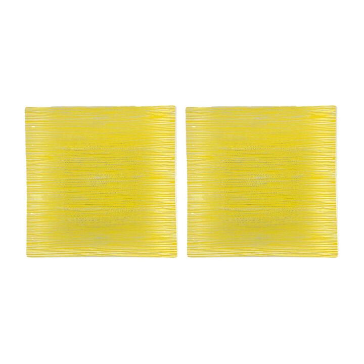 Glass Dinnerware 7.75" x 7.75" Square Clear Glass Plate (Set of 2)