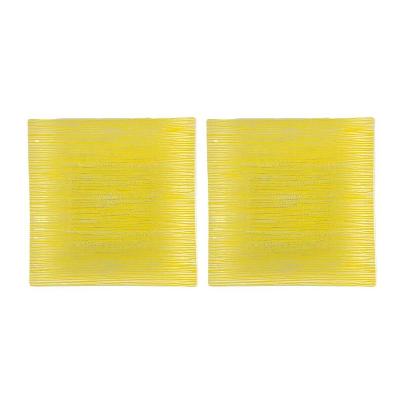 Glass Dinnerware 7.75" x 7.75" Square Clear Glass Plate (Set of 2)