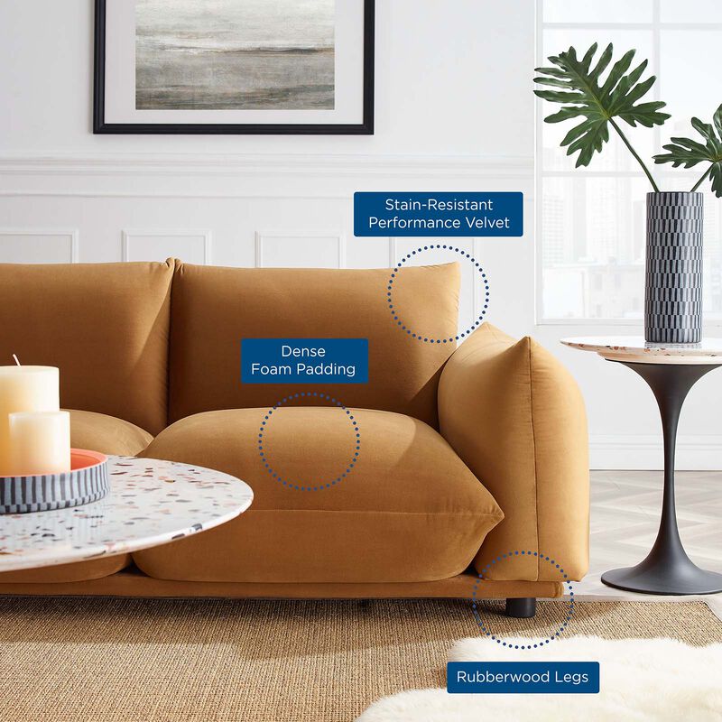 Copious Performance Velvet Sofa Brown EEI-5470-COG