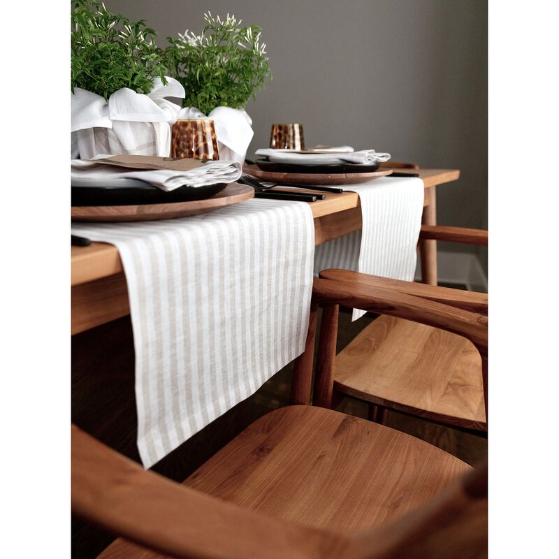 Solino Home 100% Pure Linen 14 x 19 Inch Placemats Set of 4 | Amalfi Stripe
