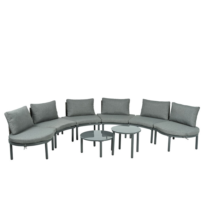 Merax Patio Sofa Furniture Set for Backyard, Garden, Poolside
